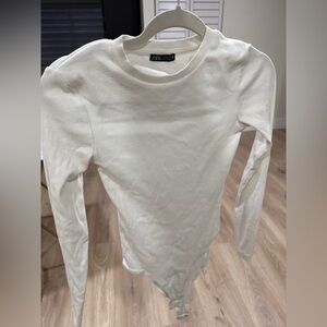 White long sleeve bodysuit ZARA